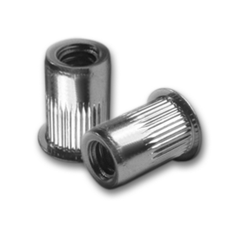 Sherex CAL Series 6-32 UNC Large Flange Stainless Steel Threaded Inserts, .080-.130 Grip Range